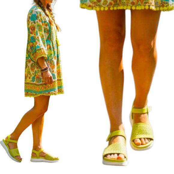 Kenneth Cole Shoes - Kenneth Cole Reaction Hera Knit Jeweled Sport Sandal Lime 9M